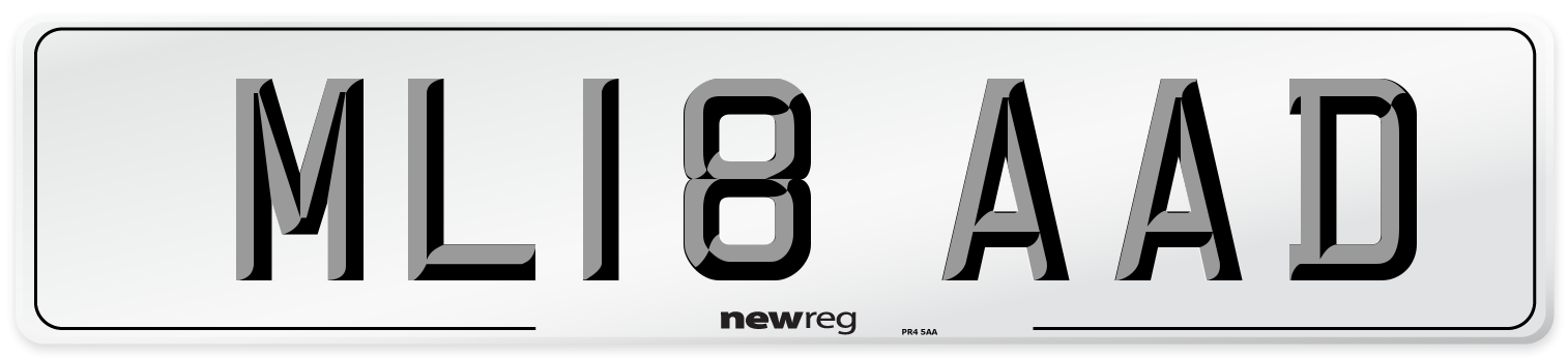 ML18 AAD Number Plate from New Reg